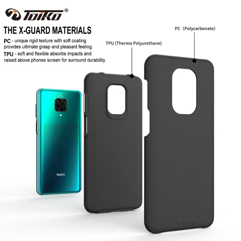 TOIKO X Guard 2 in 1 Shield Case for Xiaomi Redmi Note 9 Pro Shockproof Cover Hard PC Soft TPU Bmuper Hybrid Rugged Armor Shell