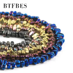 BTFBES Irregular Natural Hematite Gravel Stone Charm Spacer Loose bead For Jewelry Making Handmade DIY Bracelet Accessorie 4-8mm