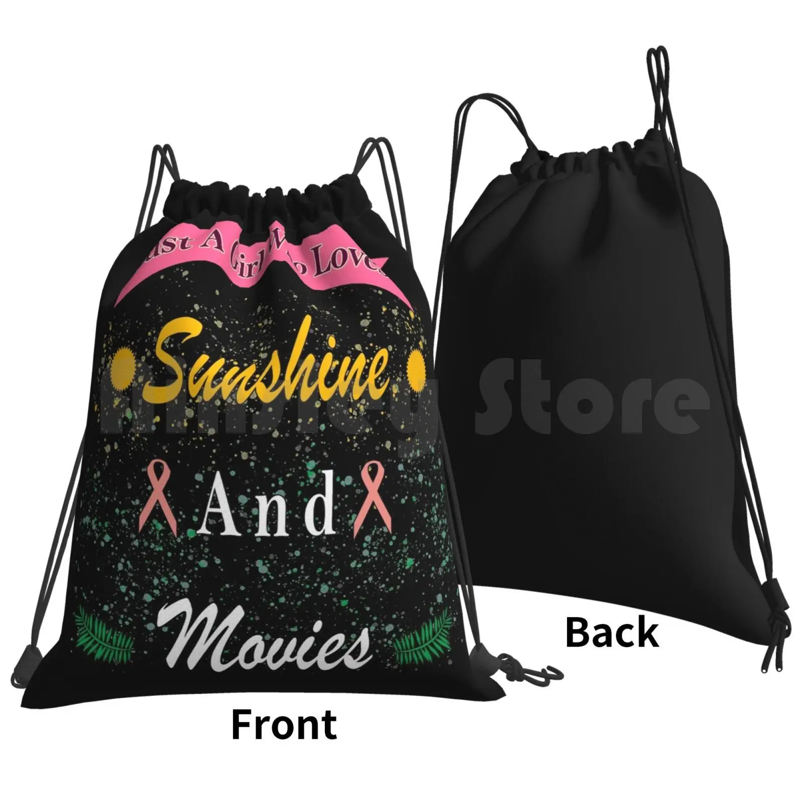 Just A Girl Who Loves Sunshine And Movies Backpack Drawstring Bag Riding Climbing Gym Bag Just A Girl Who Loves Sunshine And