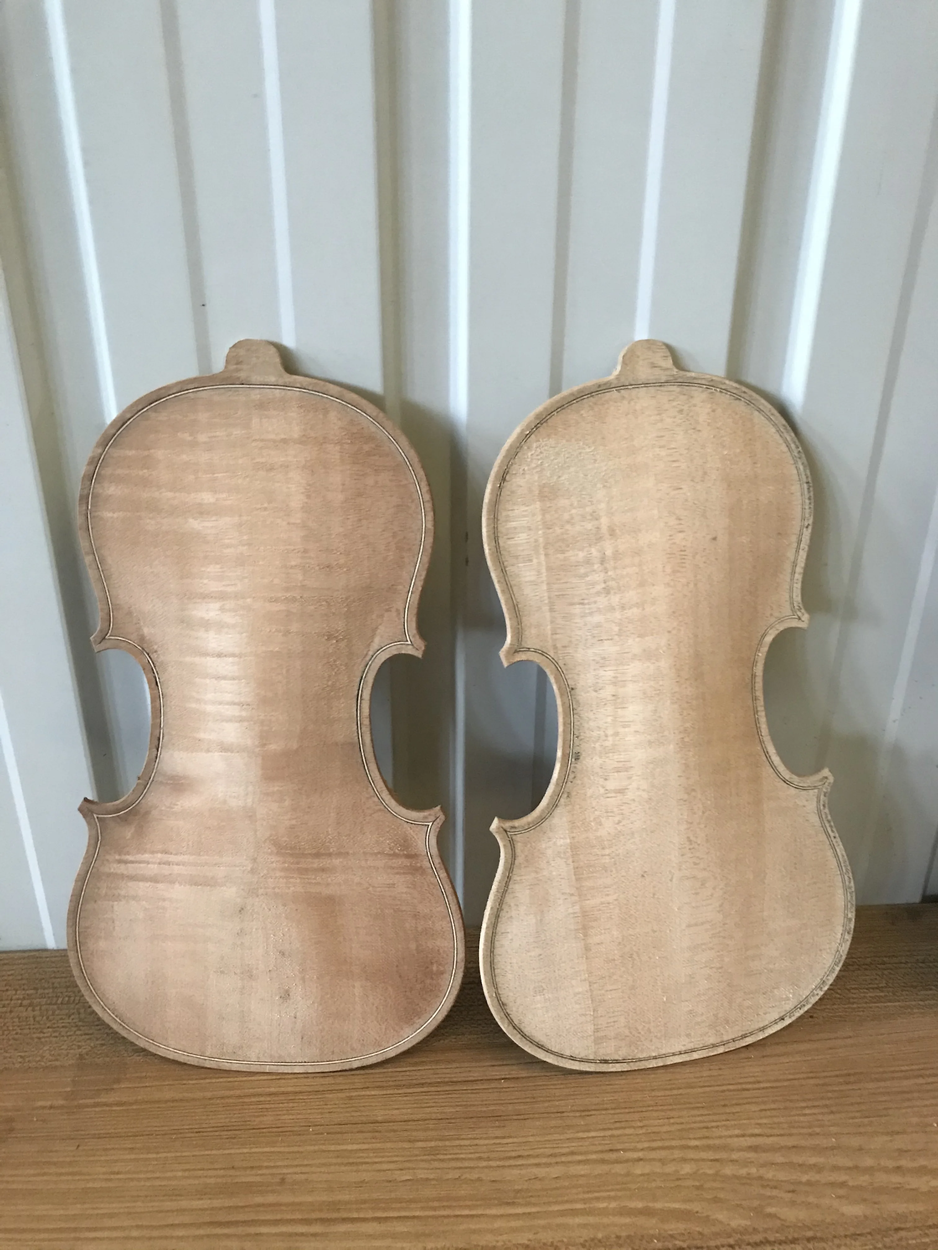 Handcraft Violin Body Backplate, Unfished Fiddle, Maple Topboard, 1/4, 1/2, 3/4, 4/4, 1Pcs