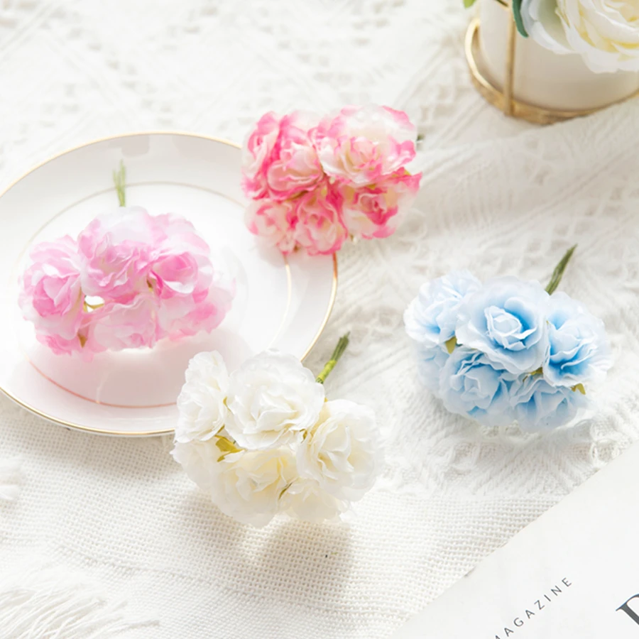1/3Pcs Künstliche Blumen Rose Bouquets Hochzeit Dekorative Kranz Weihnachten Handwerk Vase Diy Hause Zimmer Garten Candy Box sammelalbum – Detail 4