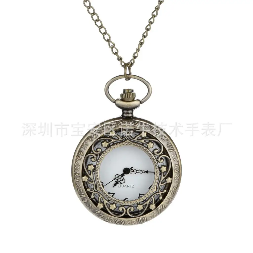 pocket watch Fashion fashion Manufacturers wholesale new wave flower quartz hollow flower pocket watch 8181