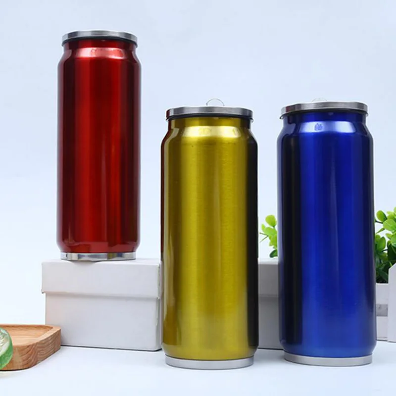 Fashion High Quality Beverage Can Hot Insulation With Straw Thermos Garrafa Termica Stainless Steel Water Bottle 300/500ml