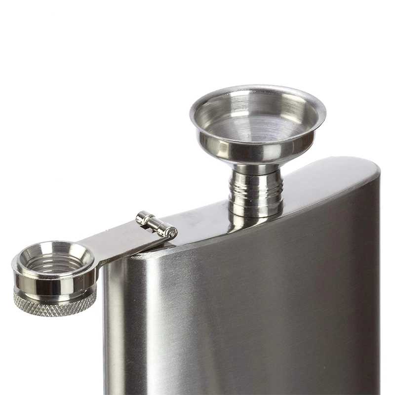 LMETJMA 7oz Hip Flask Set Stainless Steel Hip Flask With Funnel Drinking Cup Portable Hip Flask for Whiskey Liquor Wine KC0138