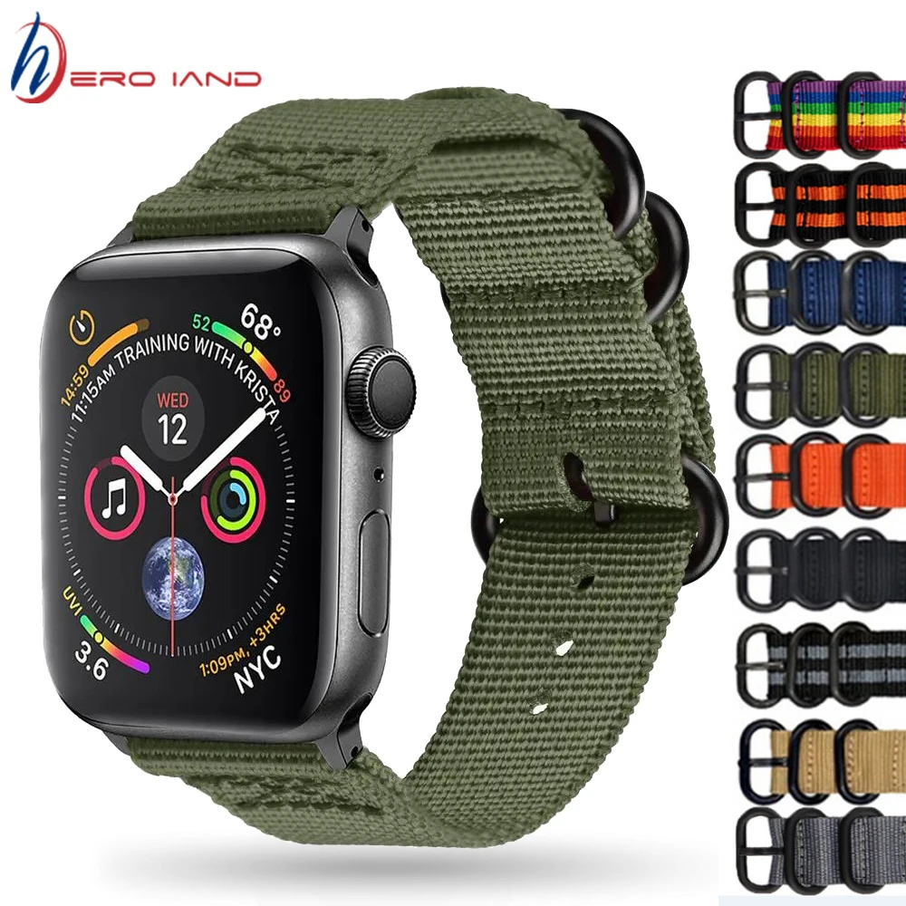 New strap For Apple watch band 44mm 40mm iWatch band 42mm 38mm Nylon bracelet strap Apple watch 4 3 5 SE 6 7 41mm 45mm correa