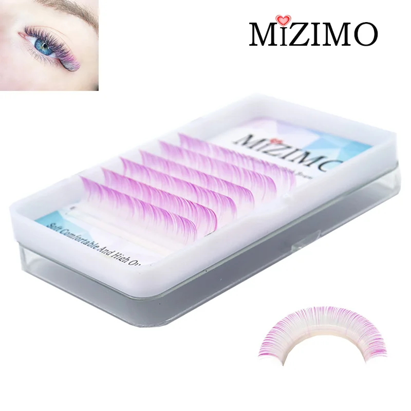 MIZIMO neue farbe pfropfen wimpern weiß orange farbe gradienten wimpern personalisierte wimpern verlängerung werkzeug
