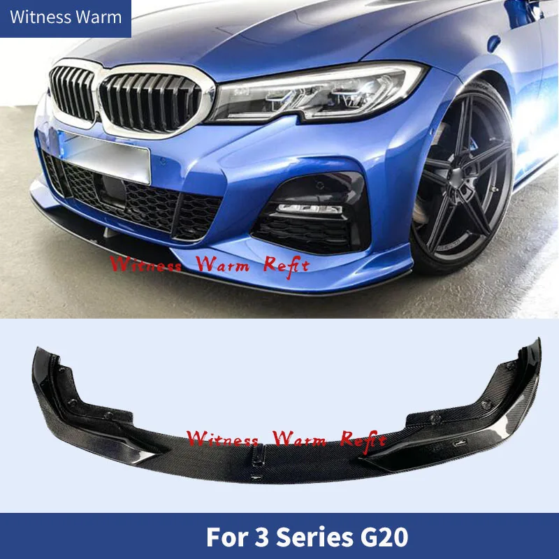 Pp/carbon Fiber Front Bumper Lip Splitters Spoiler Chin for 2019 2020 3 Series G20 G21 m Sport Edition Car Body Kit