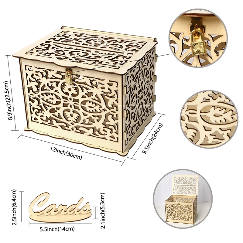 Wedding Card Box Creative Money Box Wedding Decoration Paper Gift Boxes DIY Storage Money Baby Shower Birthday Party Favor