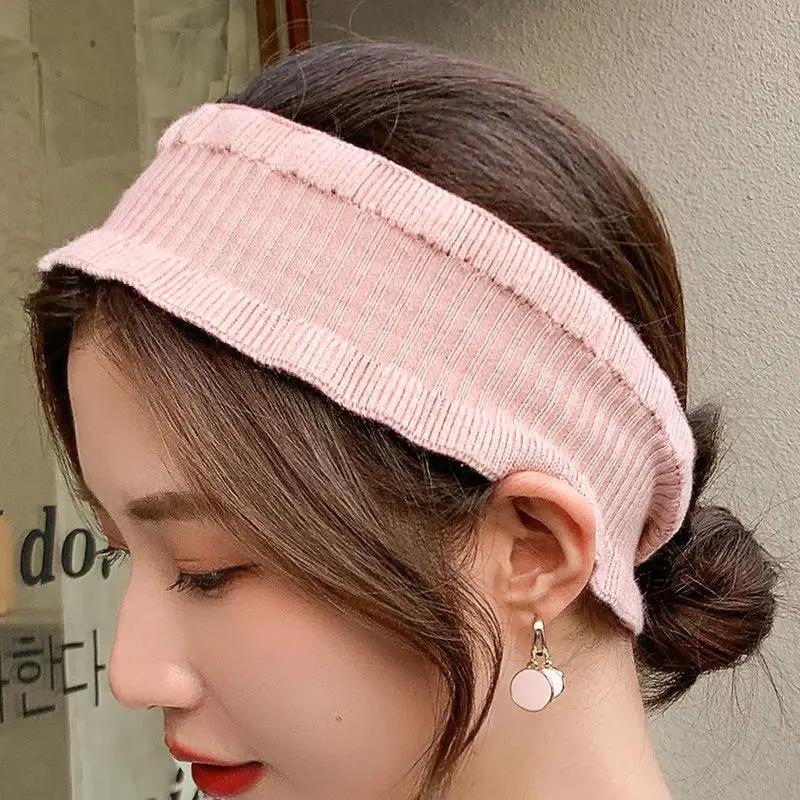 Korean Solid Color Elastic Wool Knit Fake Collar Pullover Lace Ruffle Headband Bracer Women Winter Neck Guard Warm Scarf Q37