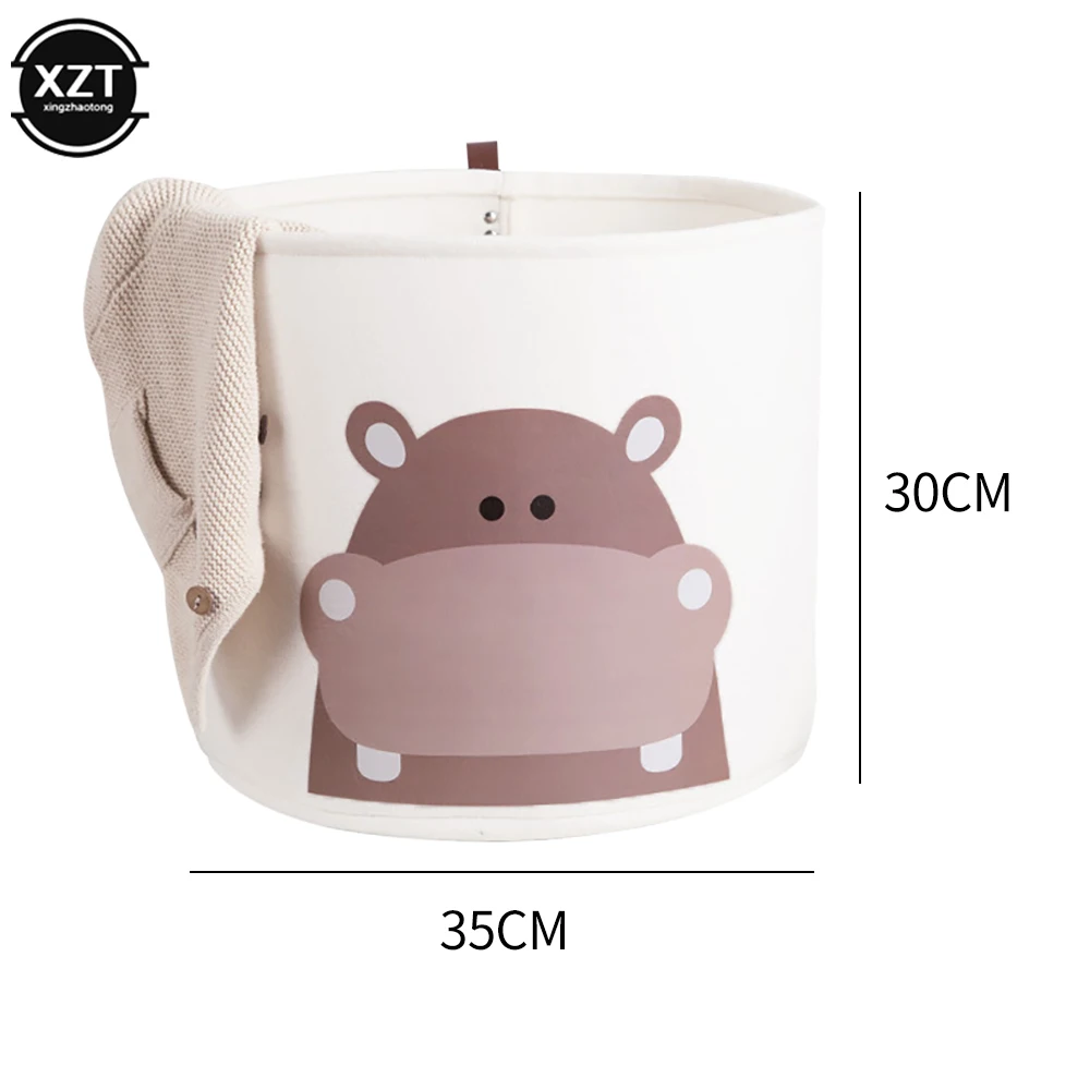 Foldable Toy Storage Bucket Baby Laundry Basket Cute Cartoon Car Picnic Dirty Clothes Basket Box Canvas Organizer Cartoon Animal