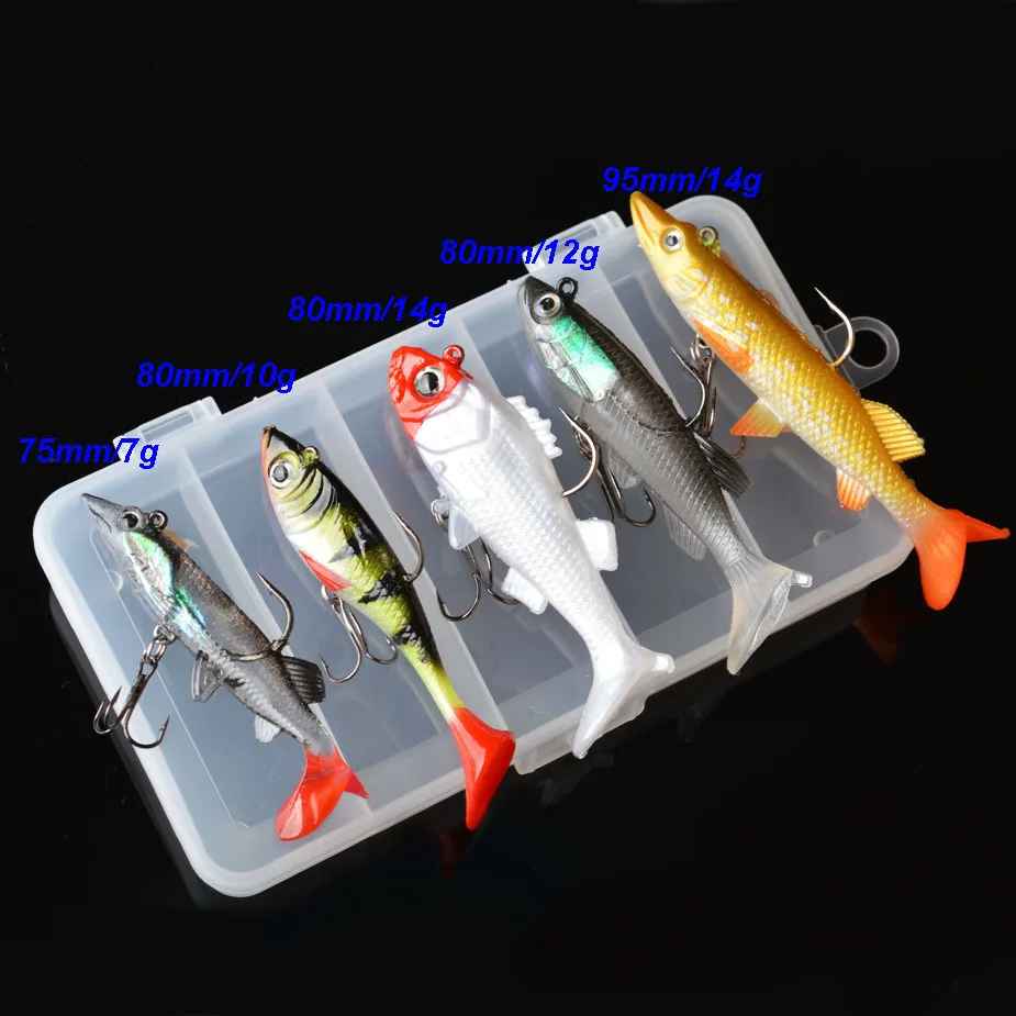 8g 10g 13g 15g Jig Head Soft Bait Lure Kit Set Mix Size Artificial Bait Silicone Swimbait Soft Fishing Lure Carp Fishing Tackle