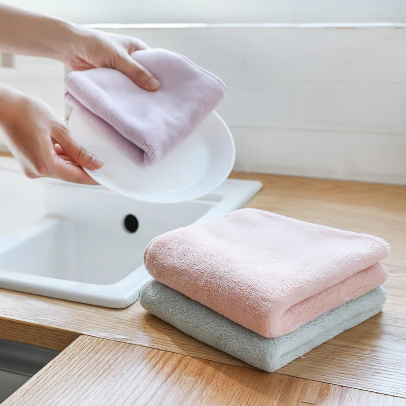 

luluhut 3pcs/lot Home microfiber towels for kitchen Absorbent thicker cloth for cleaning Micro fiber wipe table kitchen towel