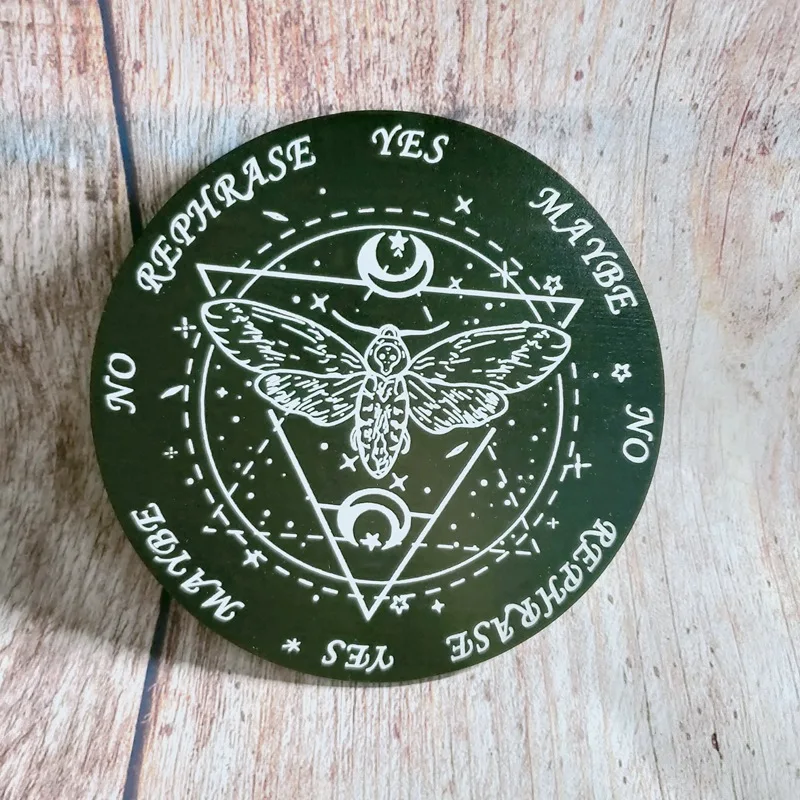 Crystal Decoration Wooden Plate Printing Black Wooden Pendulum Plate Seven Star Array Wood Yoga Six Chakras Home Decoration Gift