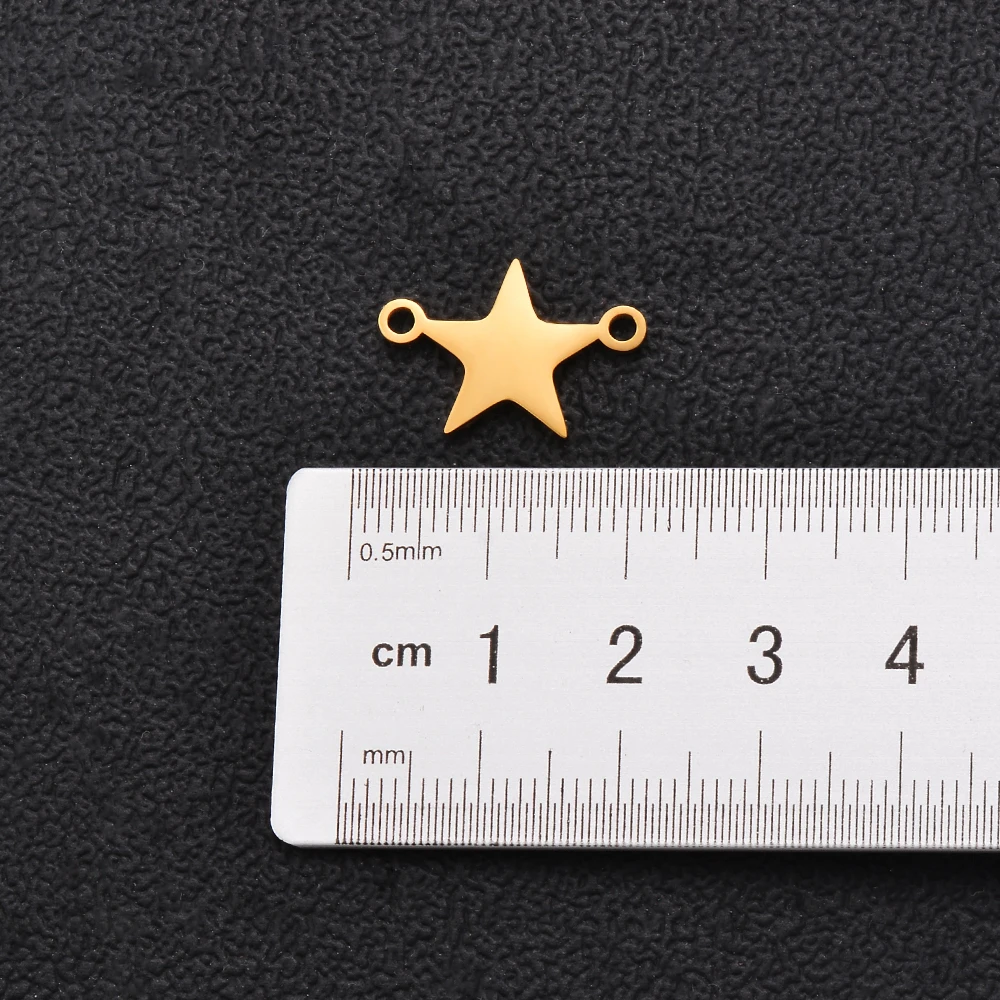 10pcs/lot Star Charm Connectors For Jewelry Making Findings Stainless Steel DIY Necklace Bracelet Both Sides Polished