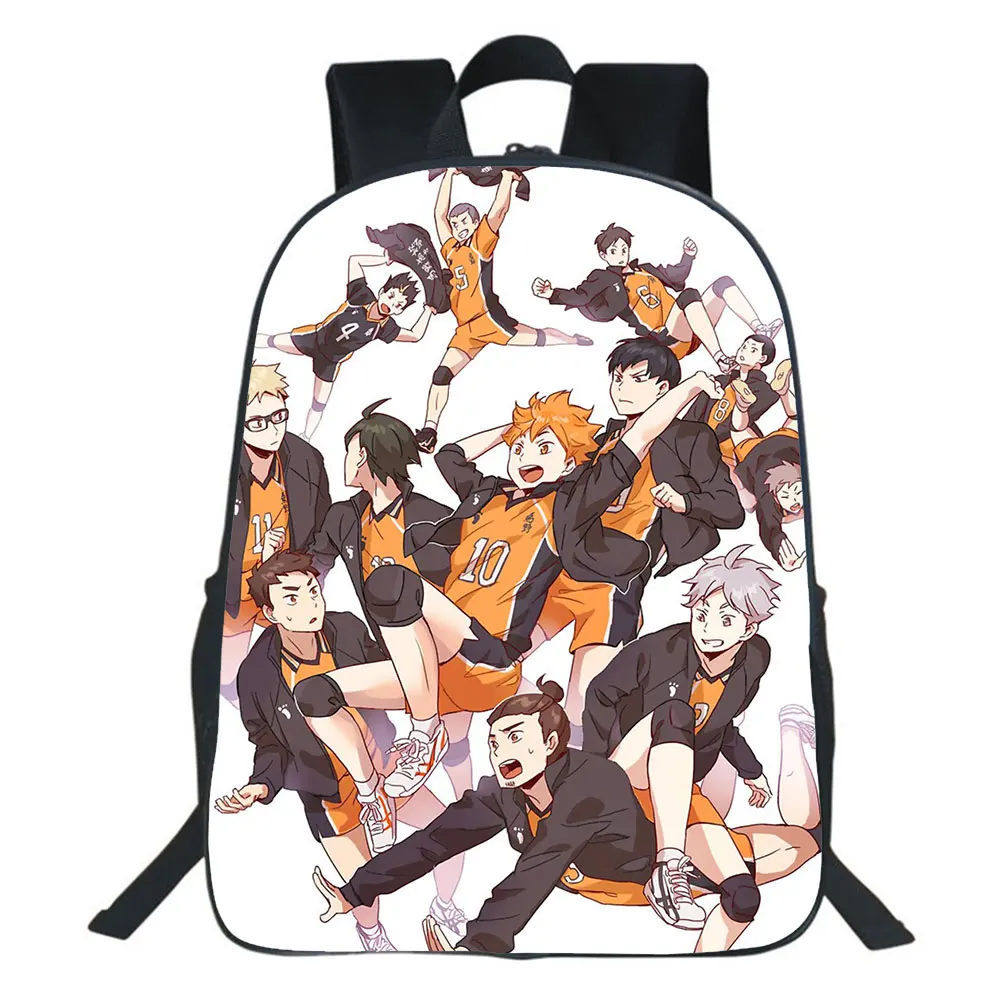 

Haikyuu Karasuno Women Backpack Kawaii Pink School Bags Nylon Bookbag Cartoon Travel Bagpack Small School Rugzak Mochilas