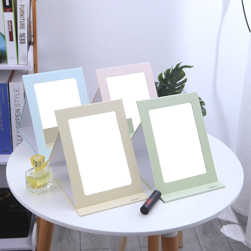 Único lado quadrado flip espelho de vestir bonito frutas dobrável desktop maquiagem espelho portátil cosméticos beleza espelho maquiagem ferramentas