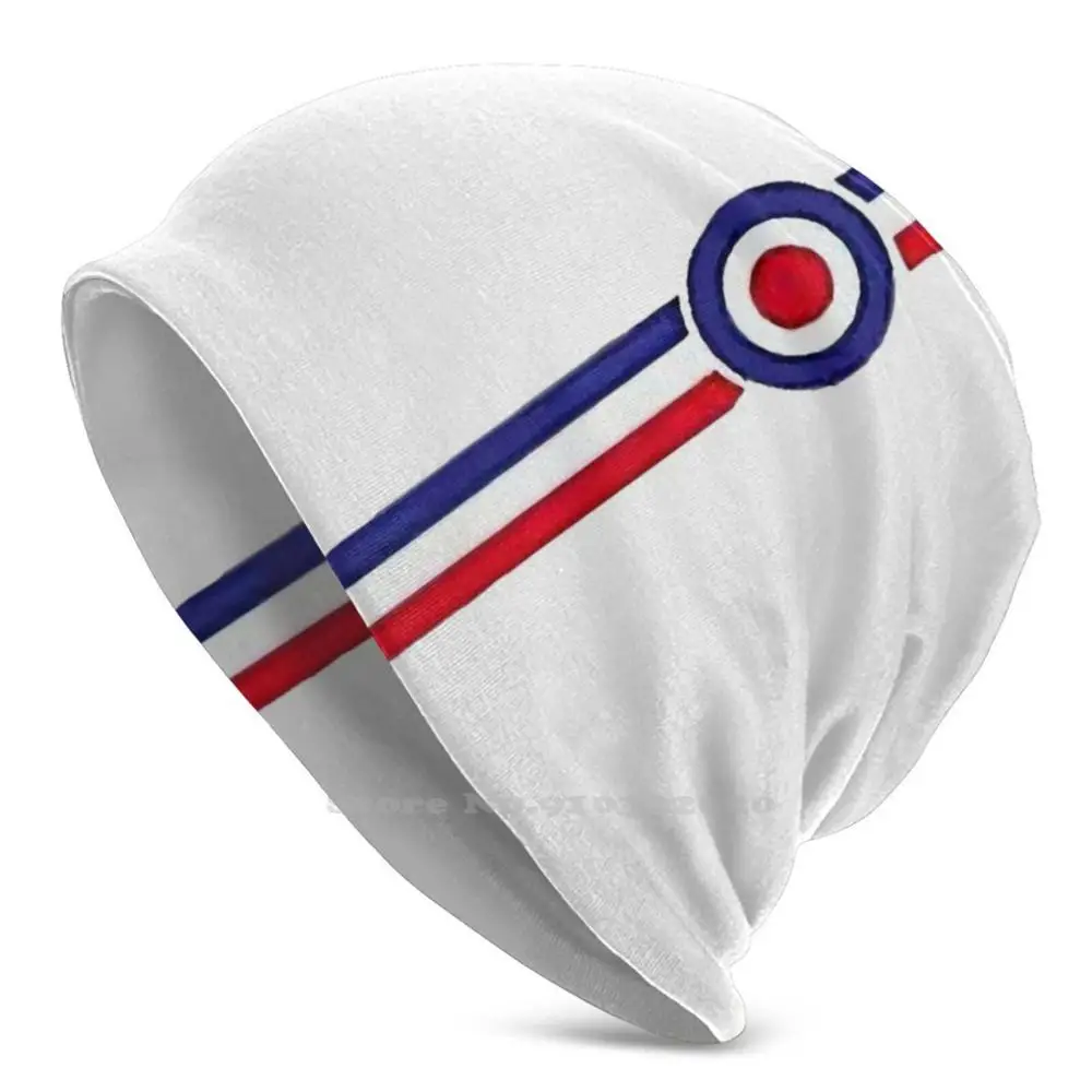 Mods Verticle Blue White Red Stripe With Target Lambretta Men Women Child Beanies Knitted Hats Autumn Winter Verticle Blue