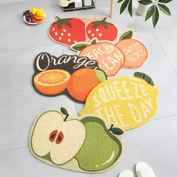 Printed Fruit Lemon Welcome Doormat, Non-Slip Floor Rugs, Front Door Mats, Outdoor Rugs, Entrance, Hallway, Bathroom, Kitchen