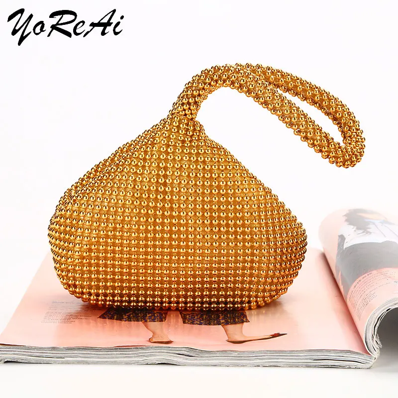 Soft Beaded Women Evening  Bags Cover Open Style Lady Wedding  Bridal Bridesmaid Handbags Purse Bag For New Year Gift Clutch