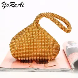 Soft Beaded Women Evening  Bags Cover Open Style Lady Wedding  Bridal Bridesmaid Handbags Purse Bag For New Year Gift Clutch