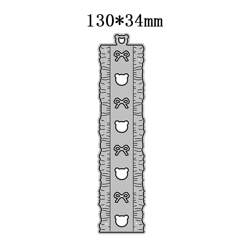 2022 New Cute Bear Head Bow Bookmark Metal Cutting Dies for Scrapbooking Paper Craft and Card Making Embossing Decor No Stamps