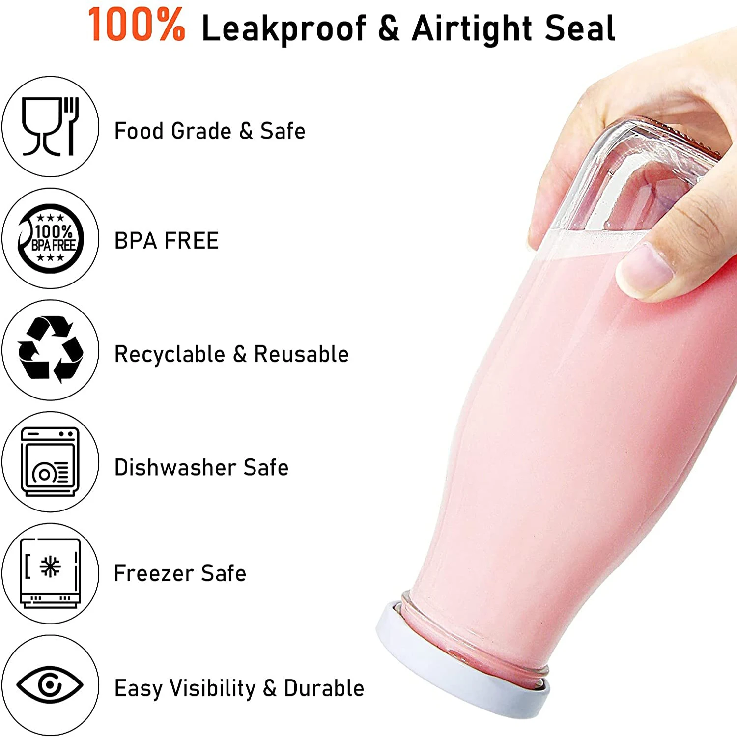 Glass Milk Bottles with Reusable Metal Twist Lids for Beverage Glassware and Drinkware Parties, Weddings, BBQ, Picnics