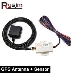 GPS Antenna + Speedometer Sensor Adapter Kit White Mini Size GPS Speed Sender Signal Motorcycle Odometer Compensation in Tunnel