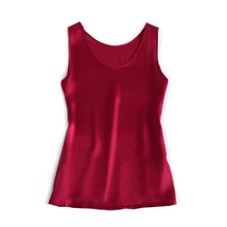 Summer 100% Natural silk satin plus size modis sleeveless t shirt underwear women tops tank top women undershirt debardeur femme