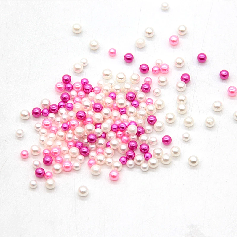 3/4/5mm Mixed ABS Round Imitation Pearls Loose Beads No Hole for DIY Garment Clothing Shoes Beads Accessories Supplies 10g