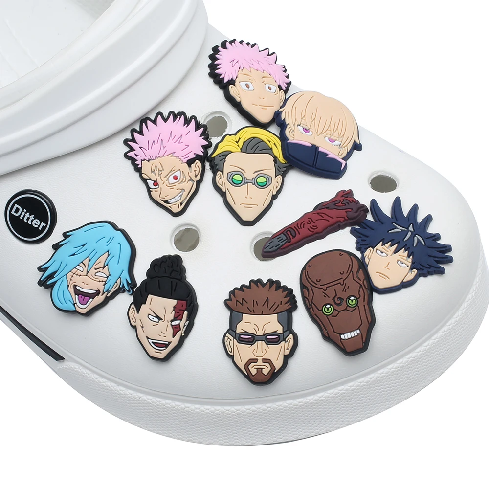 1pcs 만화 애니메이션 구두 매력 Jujutsu Kaisen 일본 DIY 액세서리 맞는 나막신 샌들 PVC 장식, 어린이 파티 X-mas 선물