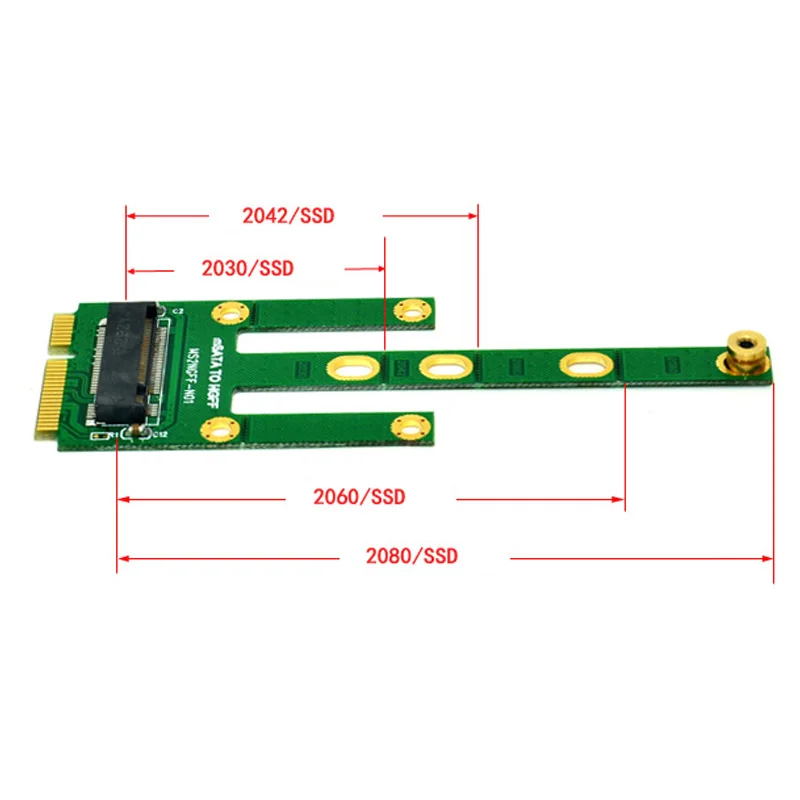 mSATA to M.2 NGFF Adapters Convert Card 6.0Gb/s NGFF M.2 SATA-Bus SSD B Key to mSATA Male Riser M.2 Adapter for 2230-2280 M2 SSD