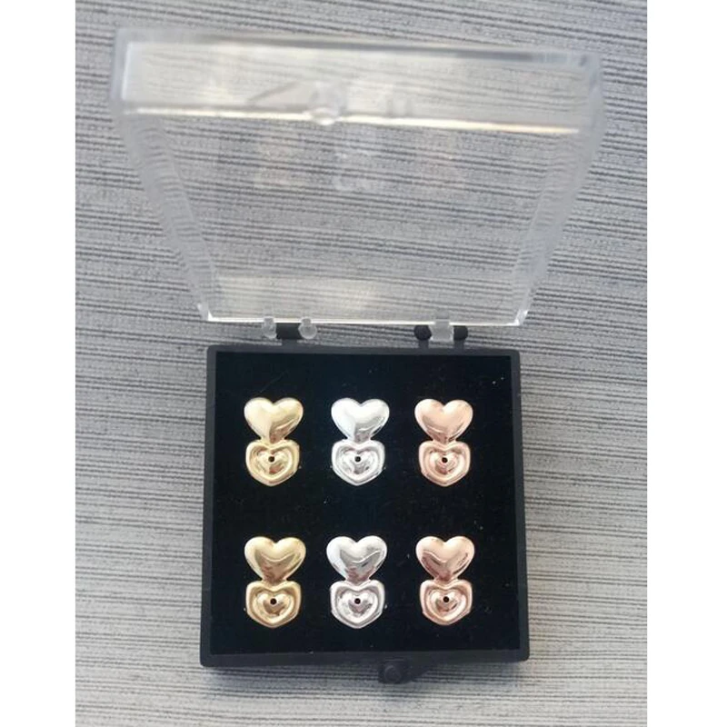 Double Love Heart Stud Back Earring Lifters Adjustable Earring Lifts Ear Lobe Ster AM2083