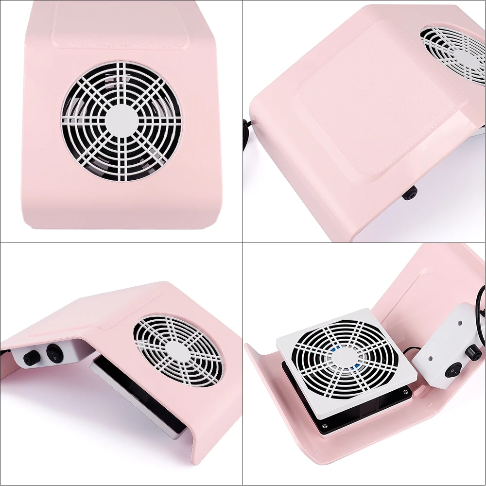 Mini ventilador coletor de pó de unhas 40w aspirador de pó de unhas com 2 sacos de filtro de poeira arte do prego manicure portátil extrator de poeira de unhas