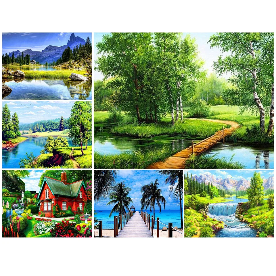 5D DIY Diamant Malerei Voll Platz Landschaft Scenic Diamant Stickerei Natur Bild von Strass Dekor