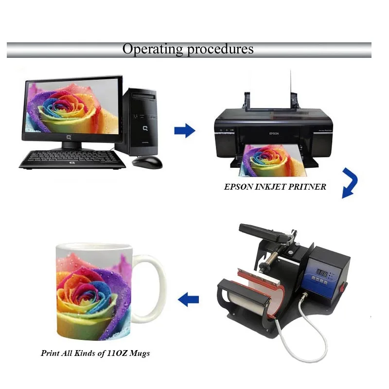 Fastshipping Portable Mug Heat Press Machine Cup Sublimation Machine stampante termica per tazze coniche da 6 once 9 once 11 once