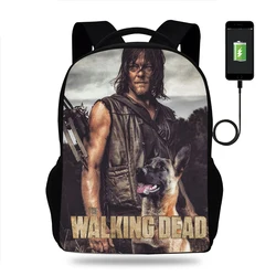 The Walking Dead Backpack Boys Girls School Bag Children Book Bags Men Women Rucksack Teens USB Travel Knapsack Mochila