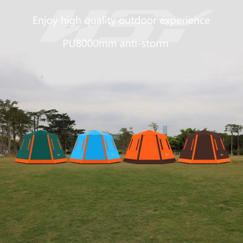 Imagem -04 - Anti-tempestade Espessado Tenda ao ar Livre Totalmente Automático de Camada Dupla Protetor Solar Grande Family Camping Tent Pu8000 mm 34 Pessoas