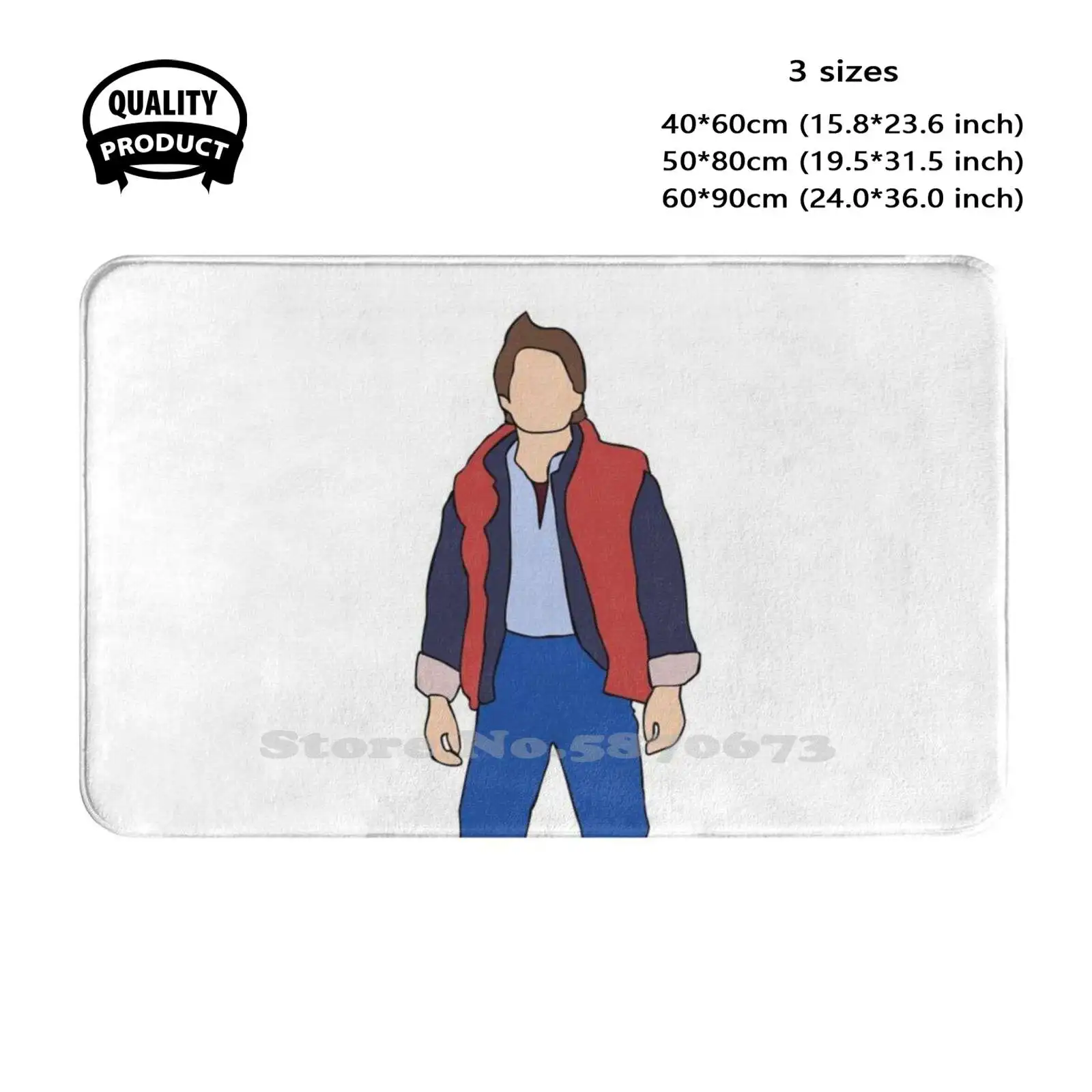 Marty Mcfly Soft Cushion Home Carpet Door Mat Car Rug Back To The Future Michael J Fox Marty Mcfly Macfly 80S Movies Doc Brown