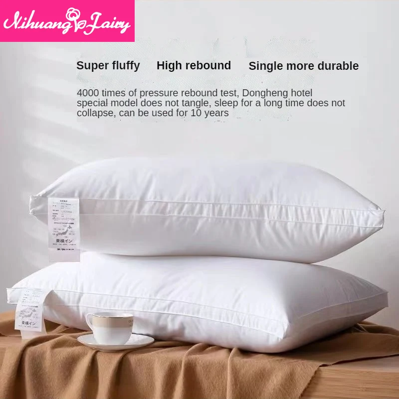 High-end Feather Velvet Pillow Core Japanese Five-star Hotel Pillow Core to Help Sleep Adult Neck Pillow Home Bedroom Bed Pillow