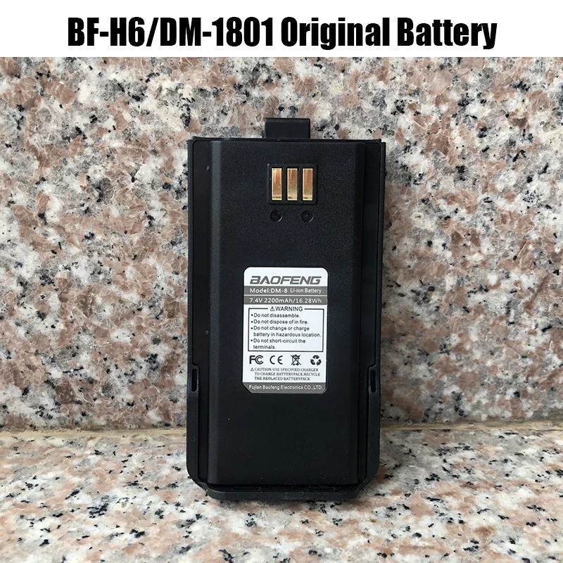 

Baofeng-BF-H6 DM-8 Li-ion Battery,7.4V 2200mAh Long Standy for Walkie Talkie,BFH6 DM1801,Two Way Radio Accessories,Extra Battery