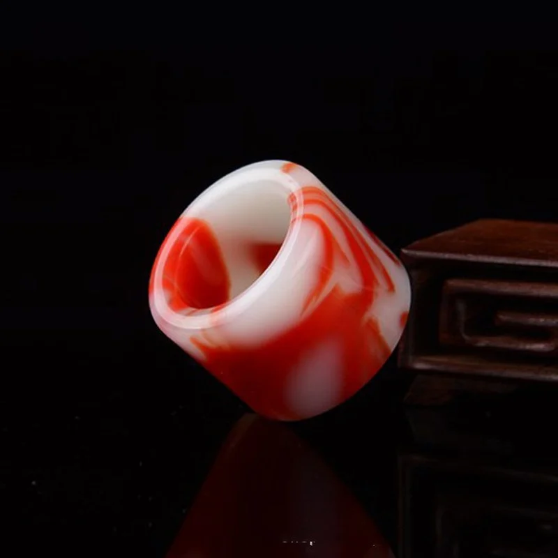 

Gobi Jade Chicken Blood Jade Banzhi Men's and Women's Golden Jade Sheep Fat Jade Ring Jewelry