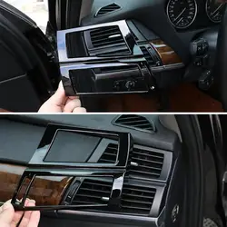 Interior Glossy Black ABS Plastic Car Side Air Conditioning Outlet Vent Frame Trim for BMW X5 E70 X6 E71 2008-2013 Accessories