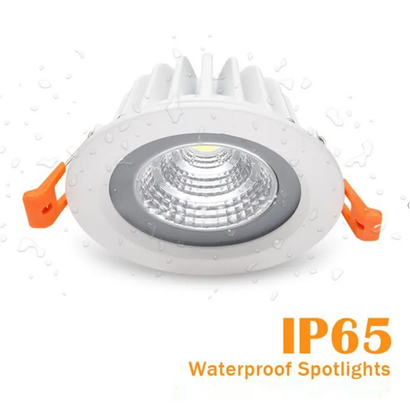 Waterproof LED Ceiling Downlight 15W 12W 7W 5W IP65 Waterproof COB Spotlight Round Recessed Lamp For Indoor Outdoor Spot Light