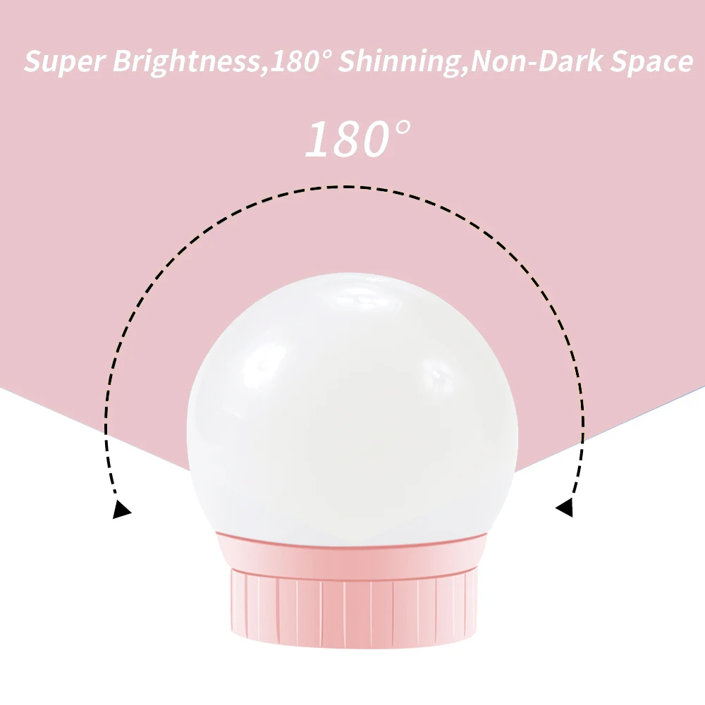 LED Hollywood Makeup Fill Light Bulb LED Bathroom Mirror Lamp USB Dressing Table Mirror Lamp LED Touch Dimming Cosmetic Bombilla