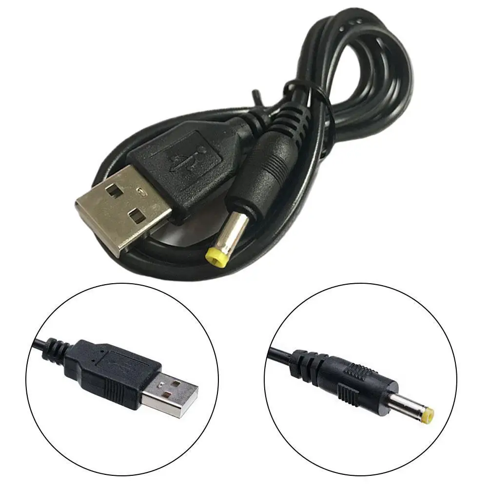 PSP 1000 2000 3000 USB 충전 케이블, USB to DC 4.0x1.7mm 플러그, 5V 1A 전원 충전 케이블, 0.8m 케이블, 1 개