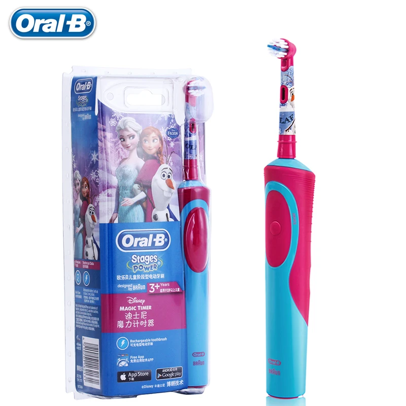 Original Oral B Children Electric Toothbrush Soft Bristle for 3+ Years Old Baby Kids Rechargeable Smart Timer Safe Waterproof