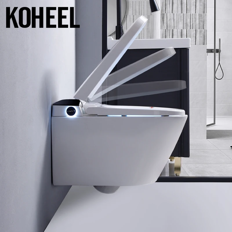 KOHEEL One-Piece Wall-hung Toilet Smart Toilet Wall-mounted Smart Toilet Hidden Automatic Toilet WC Bathroom Toilets Wall Hang