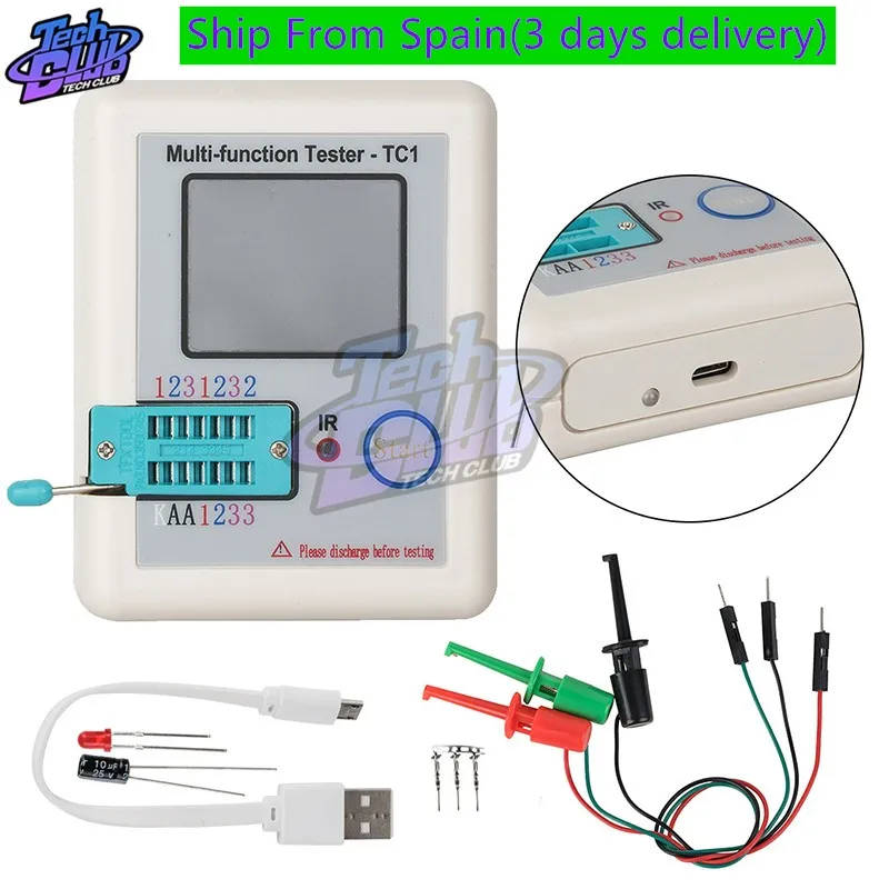 TC-T7-H TCR-T7 LCR-TC1 LCR-TC2 Transistor Tester Multimeter Display Capacitor Resistor Transistor For Diode Triode MOS/PNP/NPN