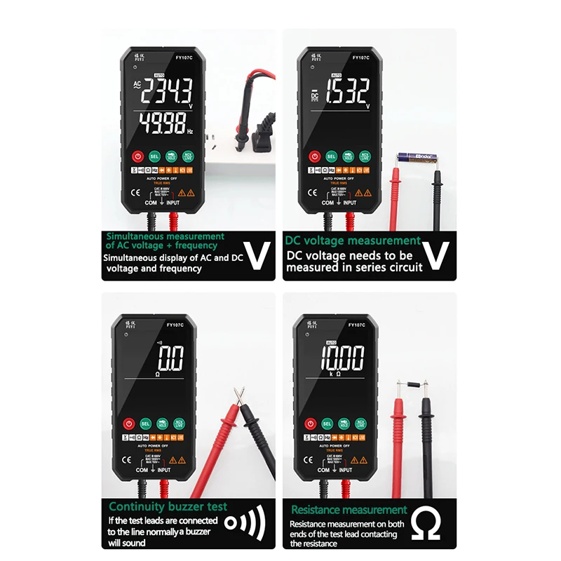 Digital Multimeter Smart Tester RMS DC NCV Transistor Capacitor Temperature Digital Voltmeter Multimetro Electrical Instruments