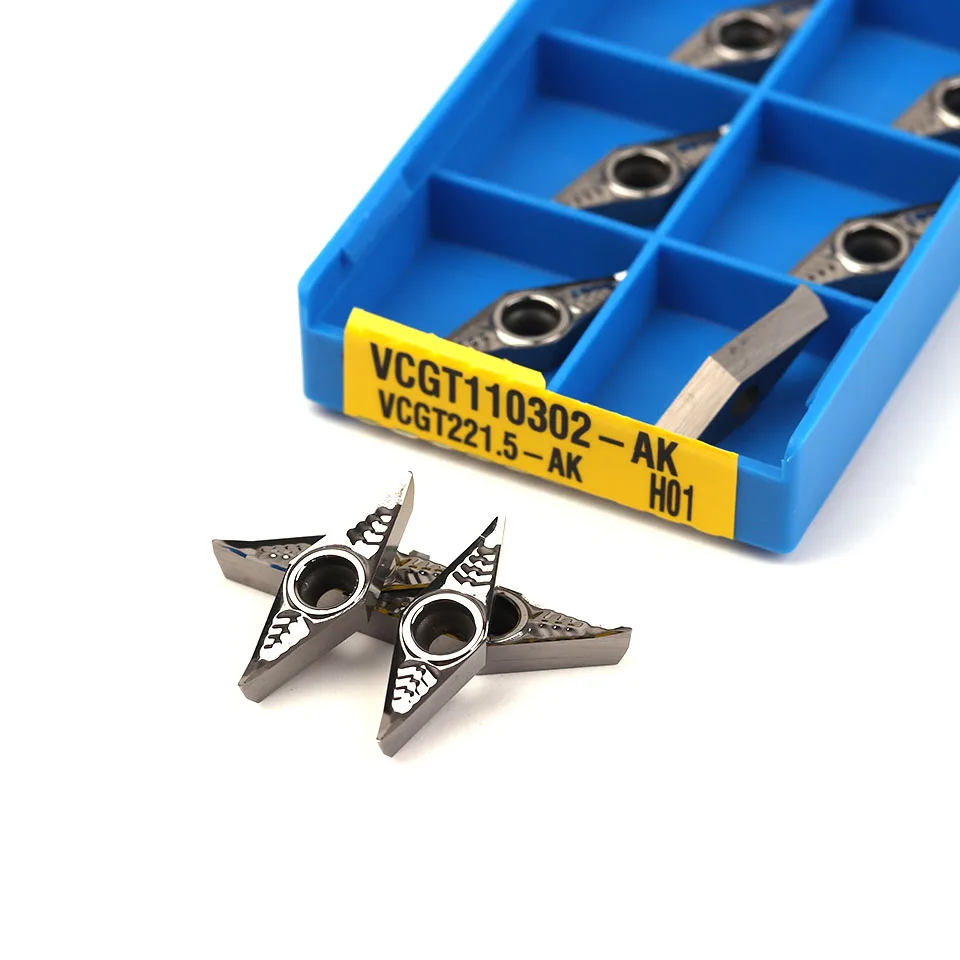 VCGT110304 AK H01 VBGT 110308 Aluminum Copper Cutter Blade Turning Tool CNC Tool AL + TIN Alloy Wood High Quality